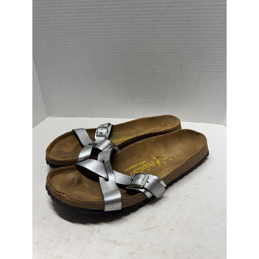 Papillio Birkenstock Tabora Metallic Silver Cross Strap Sandals EU 43 L12 M10